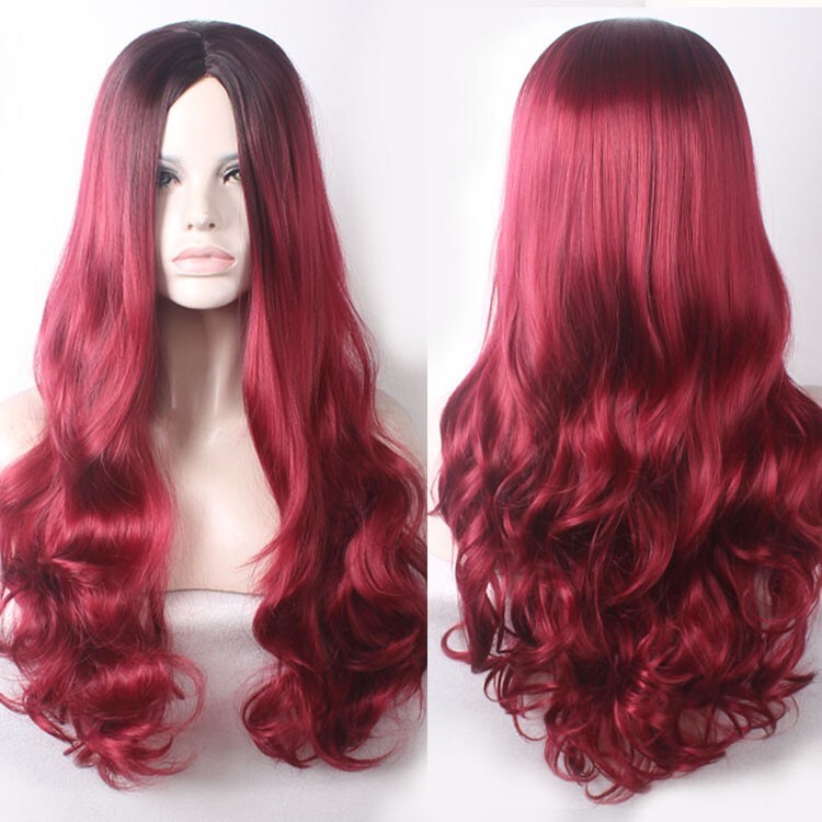 26″ Natural Long Wavy Full Wigs Cosplay Party Synthetic Wig Heat Resistant