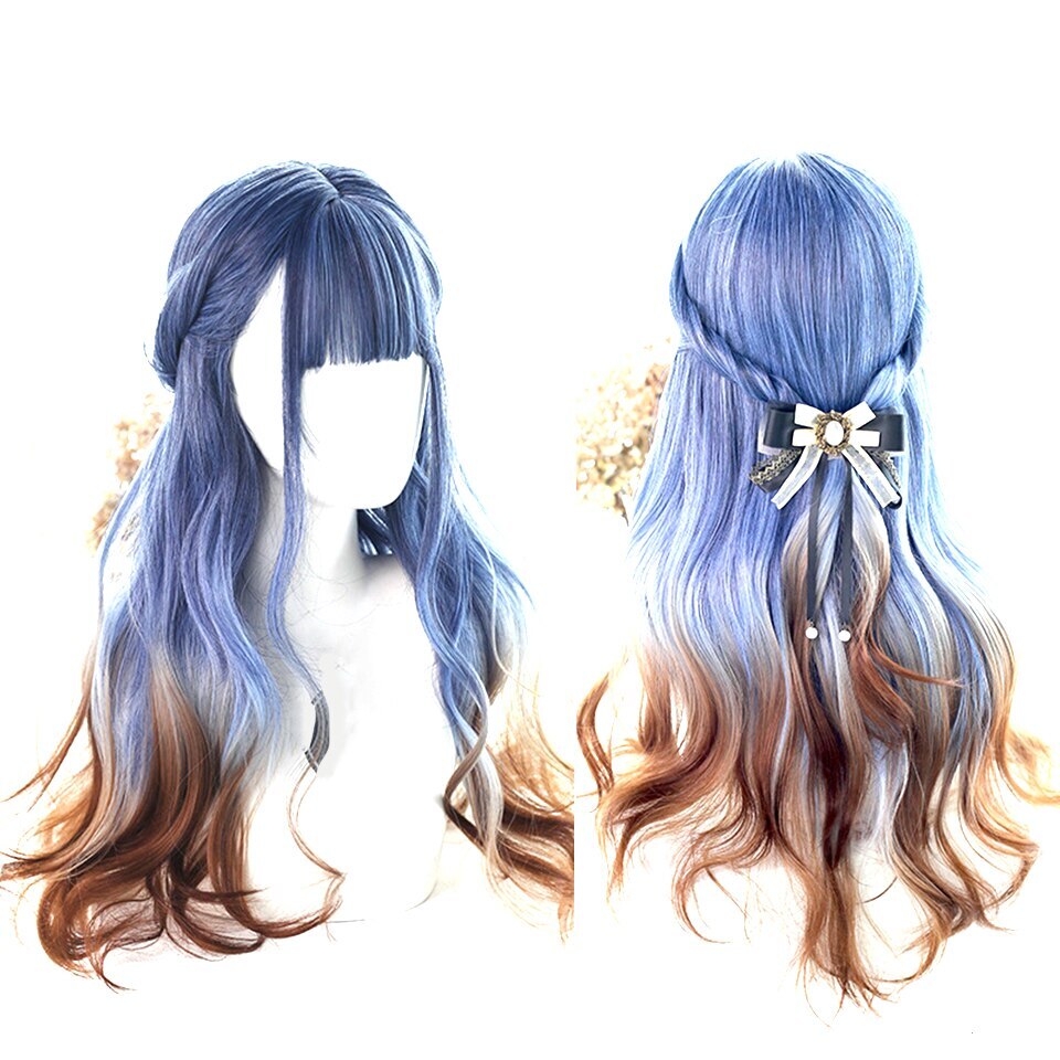 Synthetic Women’s Halloween Wig Cute Wig Black Purple Blonde Red Pink Blue