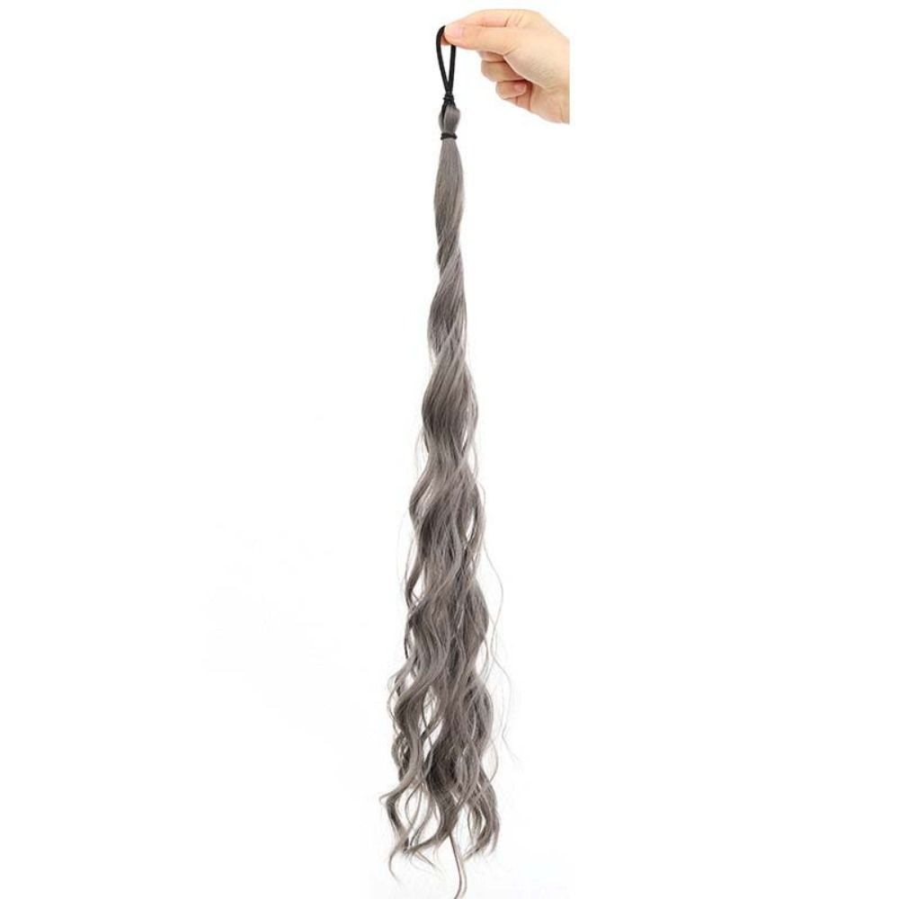 All-in- Messy Bun Ponytail Extensions Long Wavy Hair Bundle for Women