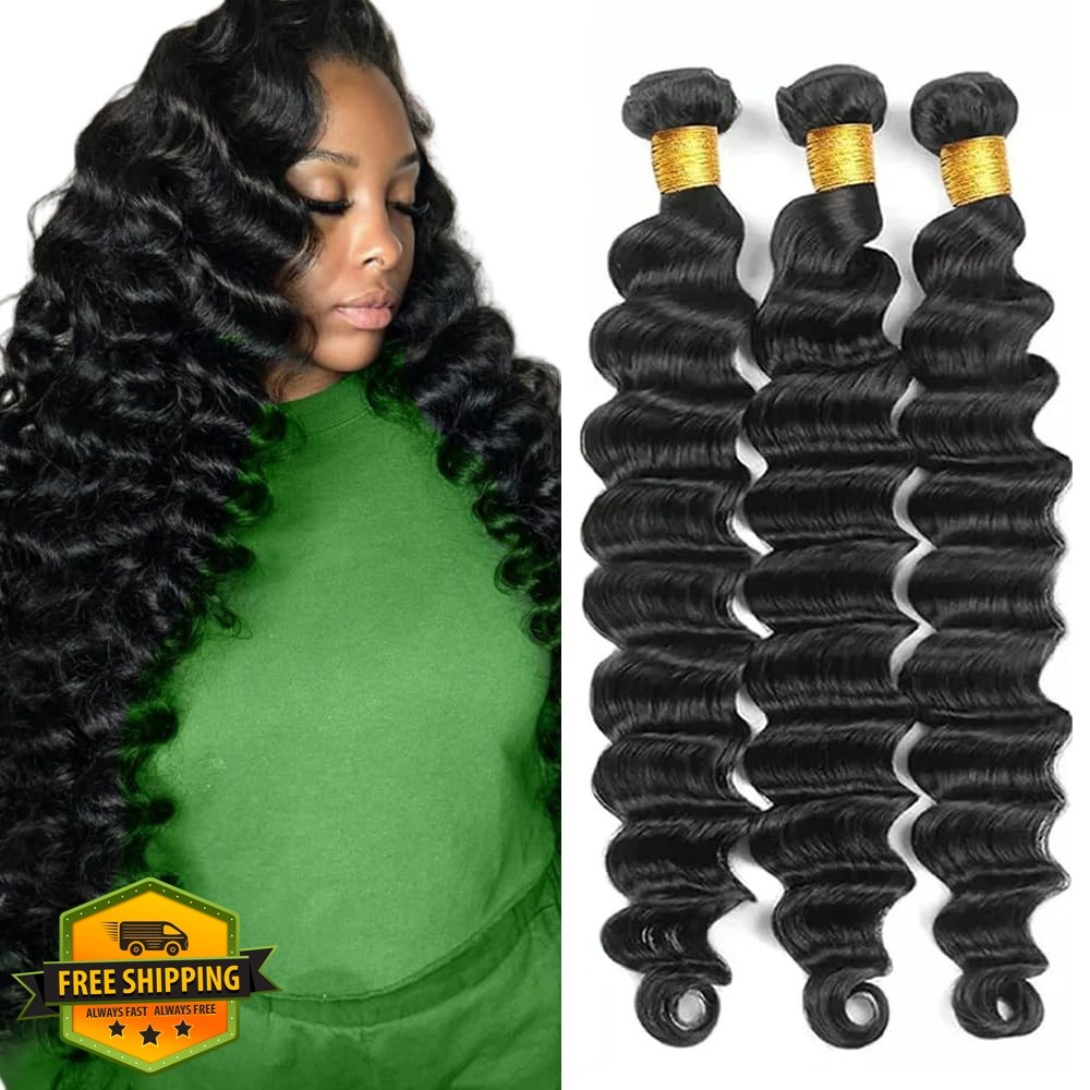 CnumGunm 3 Bundles 26-30″ #1b Black Loose Wave