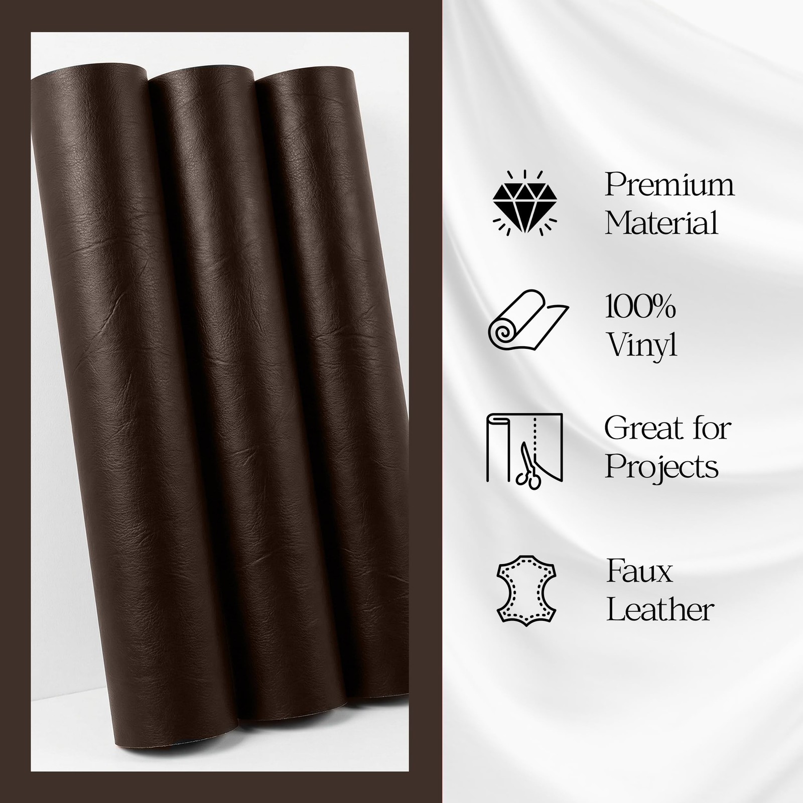 Burlapfabric.com Brown Faux Leather Fabric Upholstery Vinyl 54 Inches Wide So…