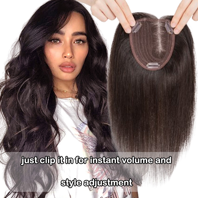 Handmade Silk Base Mono Cap Virgin Human Hair Topper Hairpiece Wigs Remy Toupees