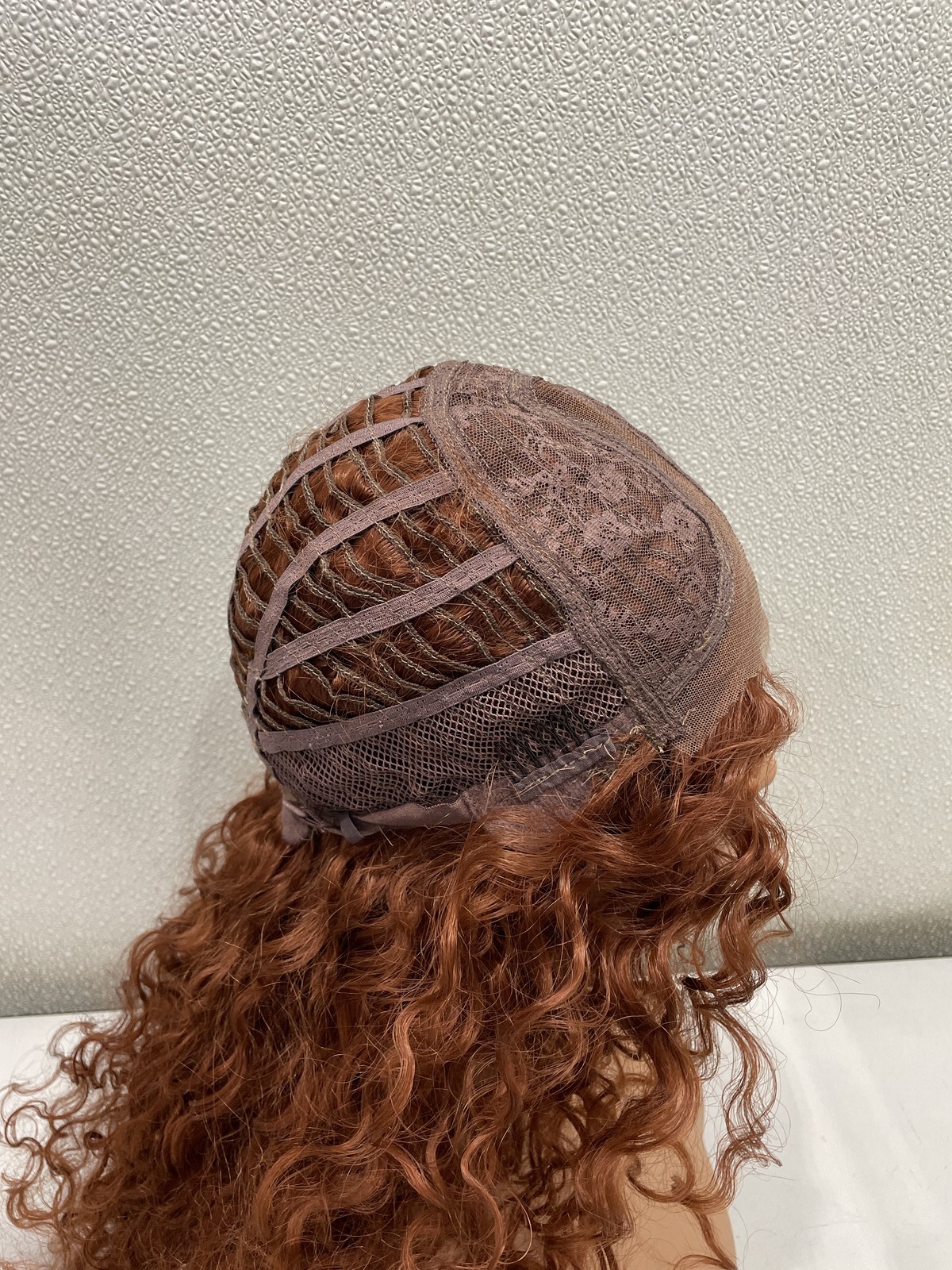 Gorgius Reddish Brown Curly Synthetic Fiber Glueless Wig, 20″