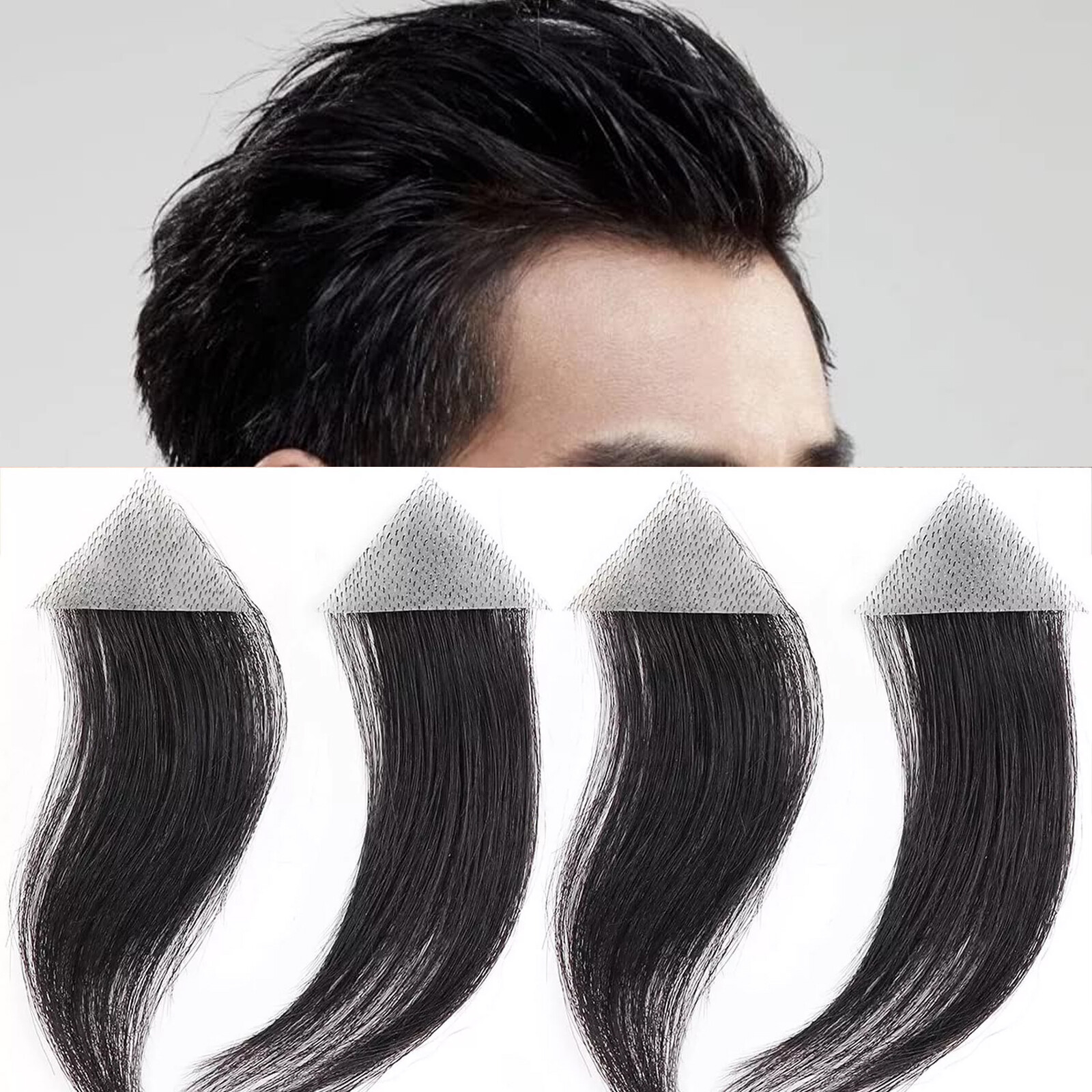 Men Forehead Hairpiece Patch Human Hair Toupee Invisible Ultra Thin PU Skin US