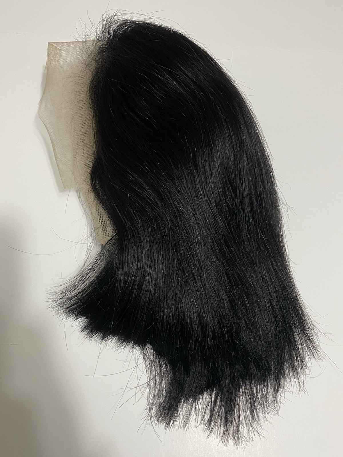 12” Glueless Lace Front Bob Wig 13×4 Pre Plucked Human Hair Black Medium Cap