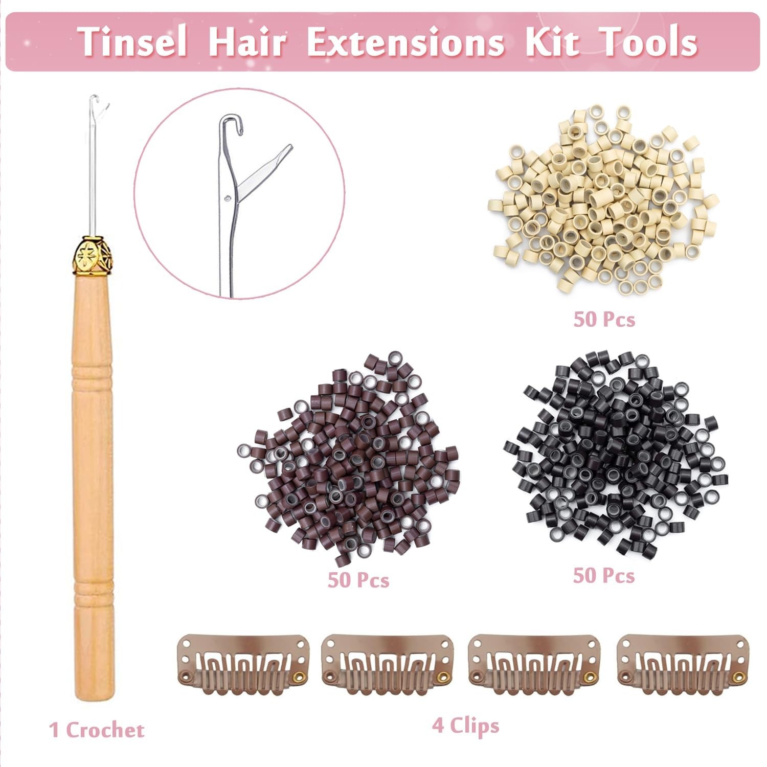 20 Colors Hair Tinsel Kit – 8800 Strands Heat Resistant 48 Inch Sparkle Set