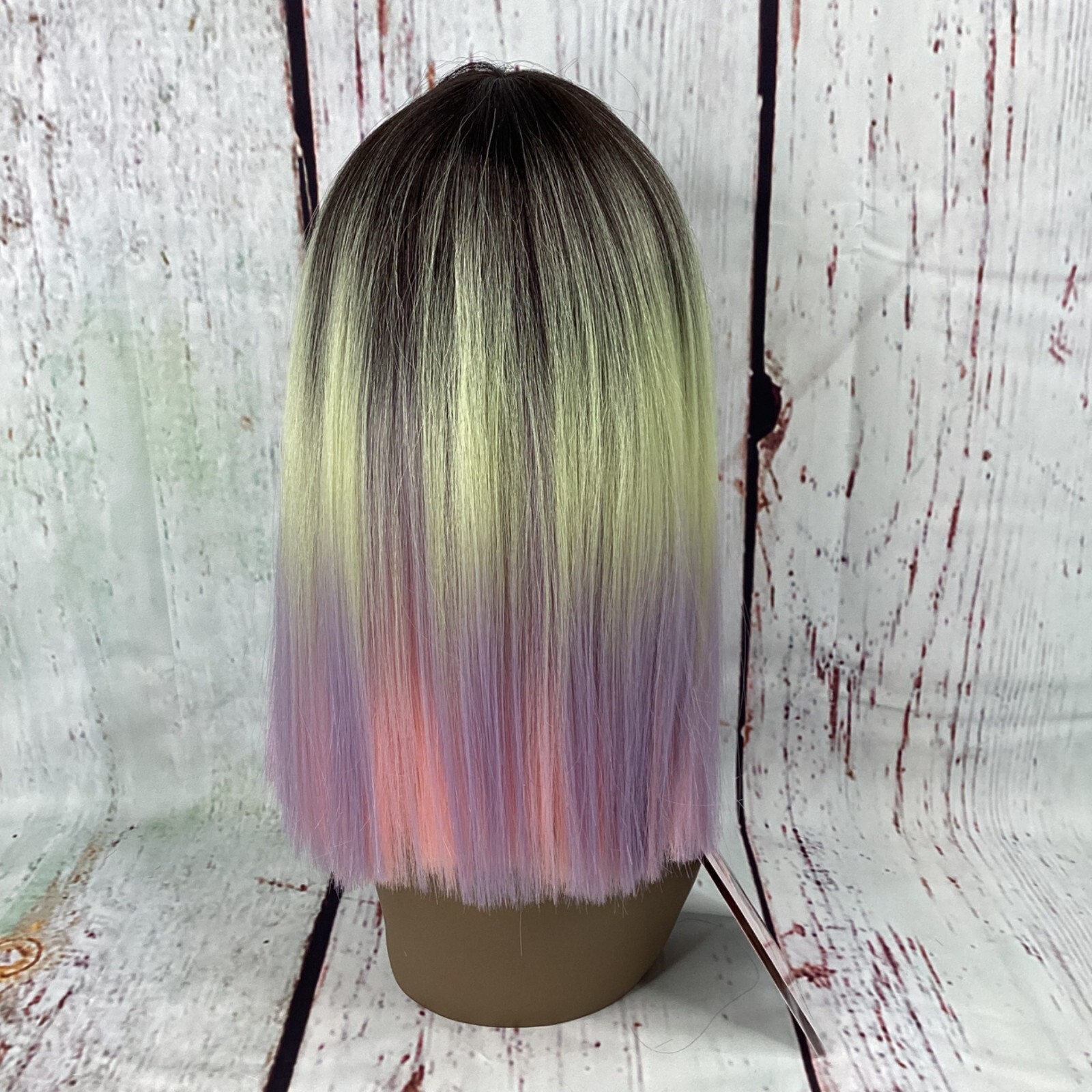 Taurus Cosmic Unicorn Straight Blunt Cut Wig with Bang Classic Cap Synthetic
