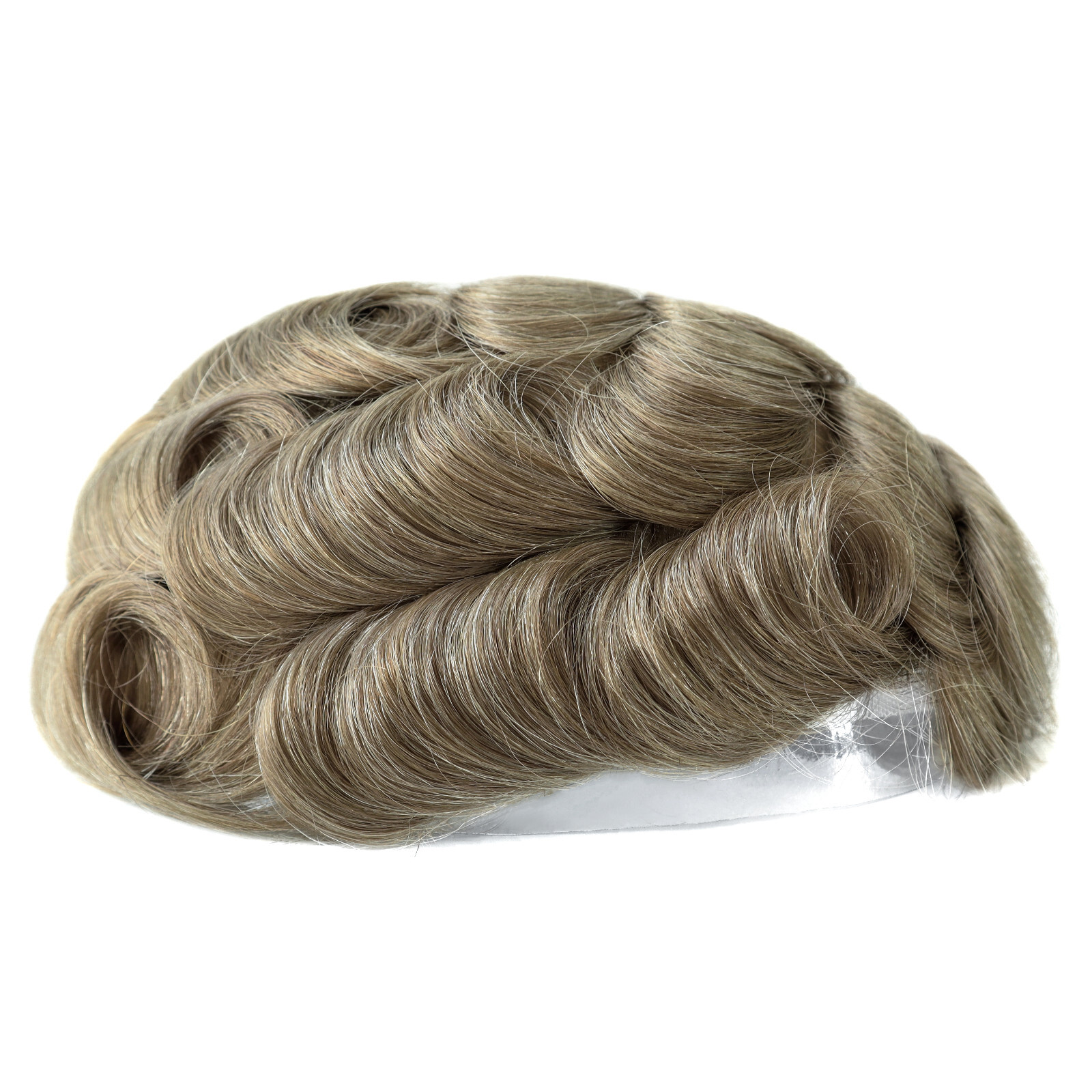 Natural Mens Toupee Swiss Lace Wave Human Hair Replacement Systems Hairpieces