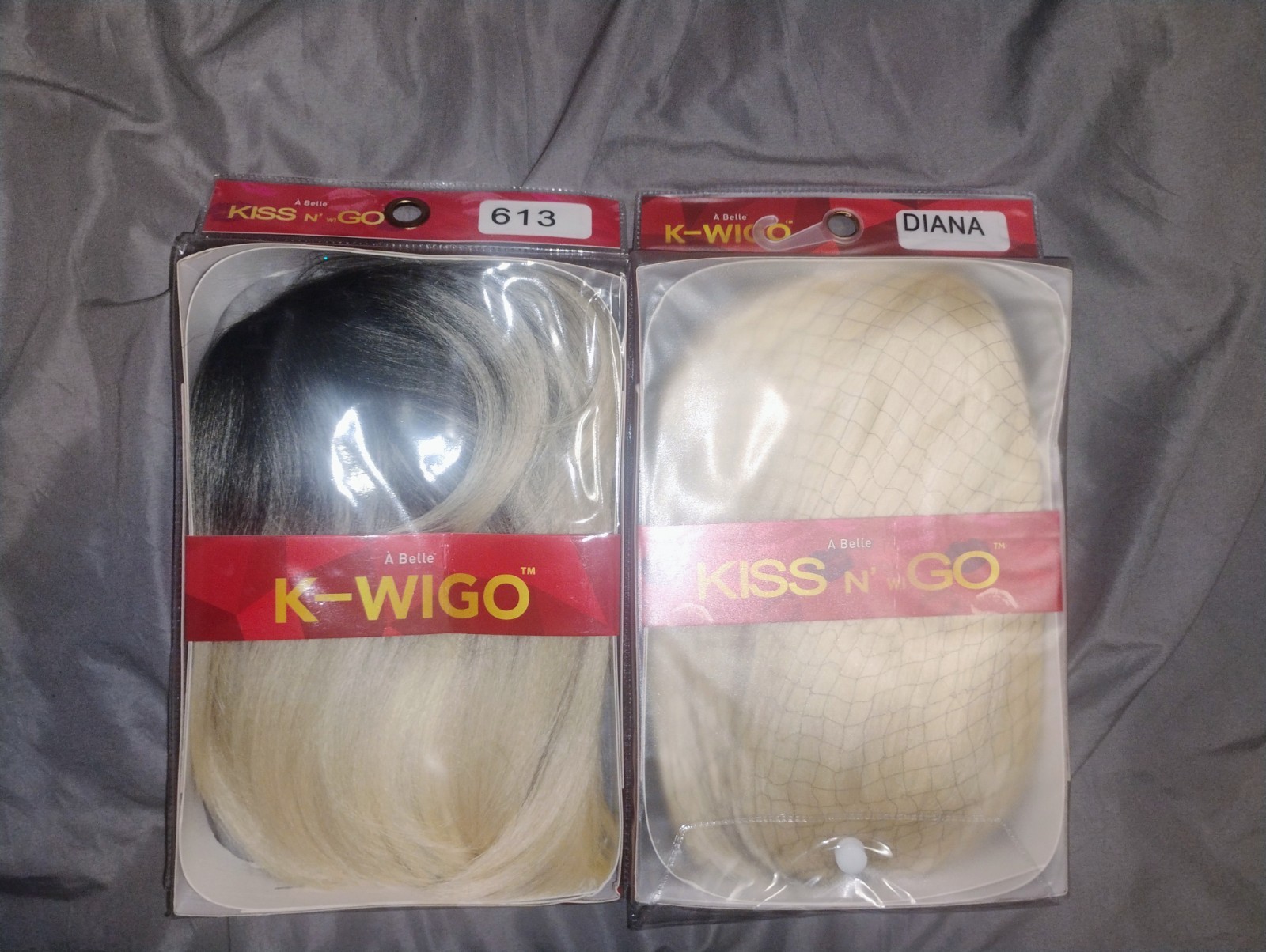 The Kiss n GO wig synthetic straight blonde (shade 613) Lot Of 2 no lace front
