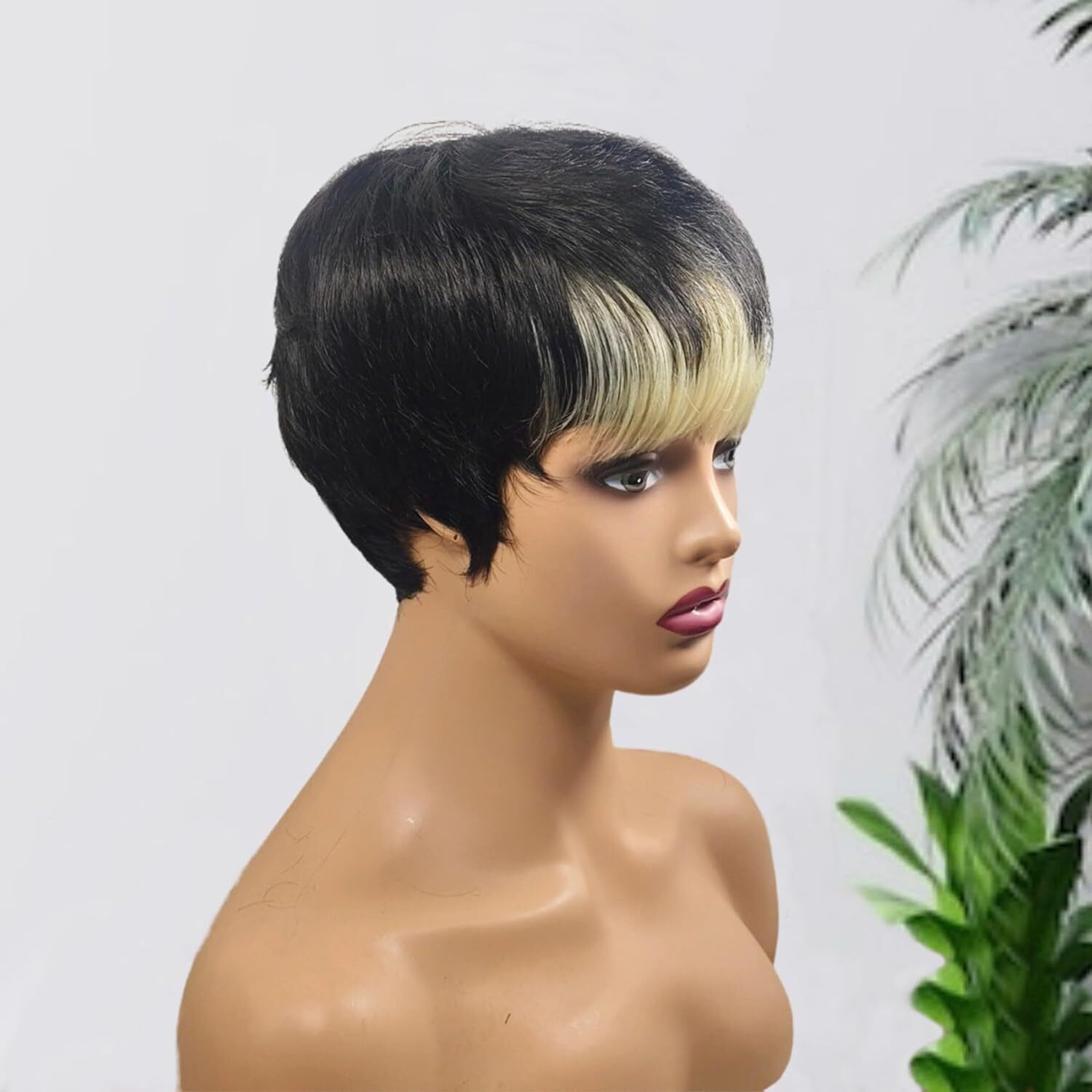 Pixie Cut Wig for Black Women Human Hair 1B613 Pixie Haircut Wig with Bangs