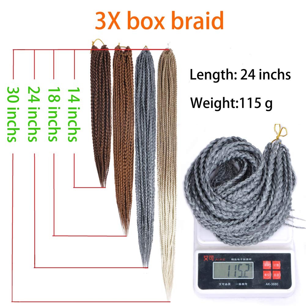 Mayloss 6 Packs/Lot 14/18/24/30 Inch 1Cm 20 Strands/Pack Thin 3X Braid Crochet