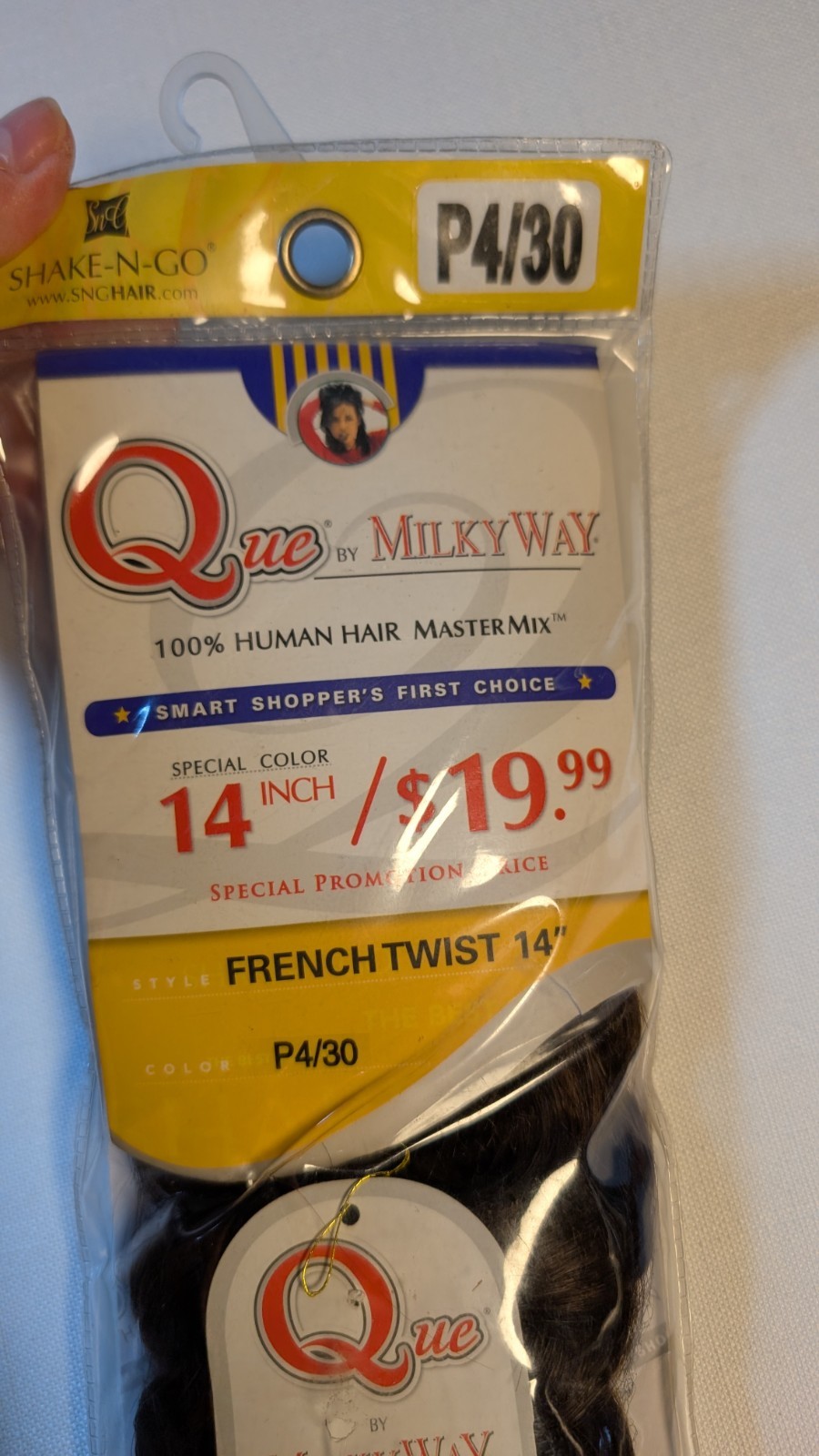 MILKY WAY QUE HUMAN HAIR FRENCH TWIST – 14” Shade P4/30