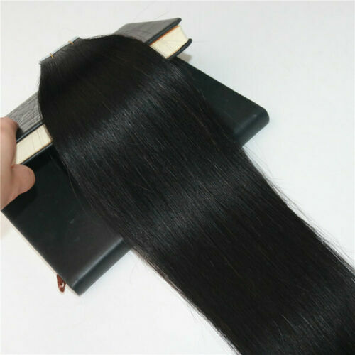 12AA BRAZILIAN TAPE IN HAIR Extensions JET BLACK COLOUR 1# 40Pcs 100g STRAIGHT