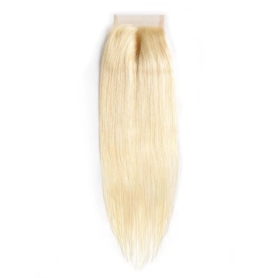 Ash Blonde Silk Base Lace Closure 5*5 Silk Top Closure Human Hair Extension #613