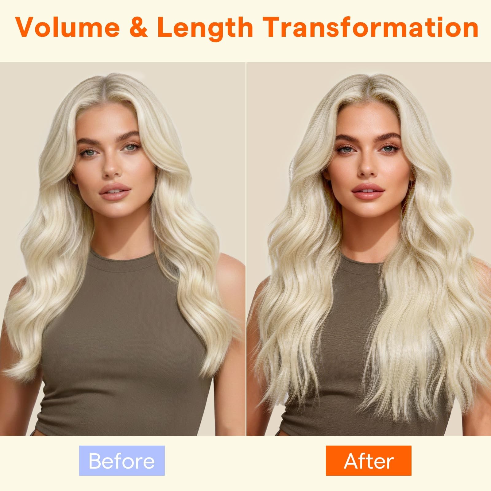 Full Shine Butterfly Weft Hair Extensions 24 Inch 100 G 5 Pcs Micro Beads