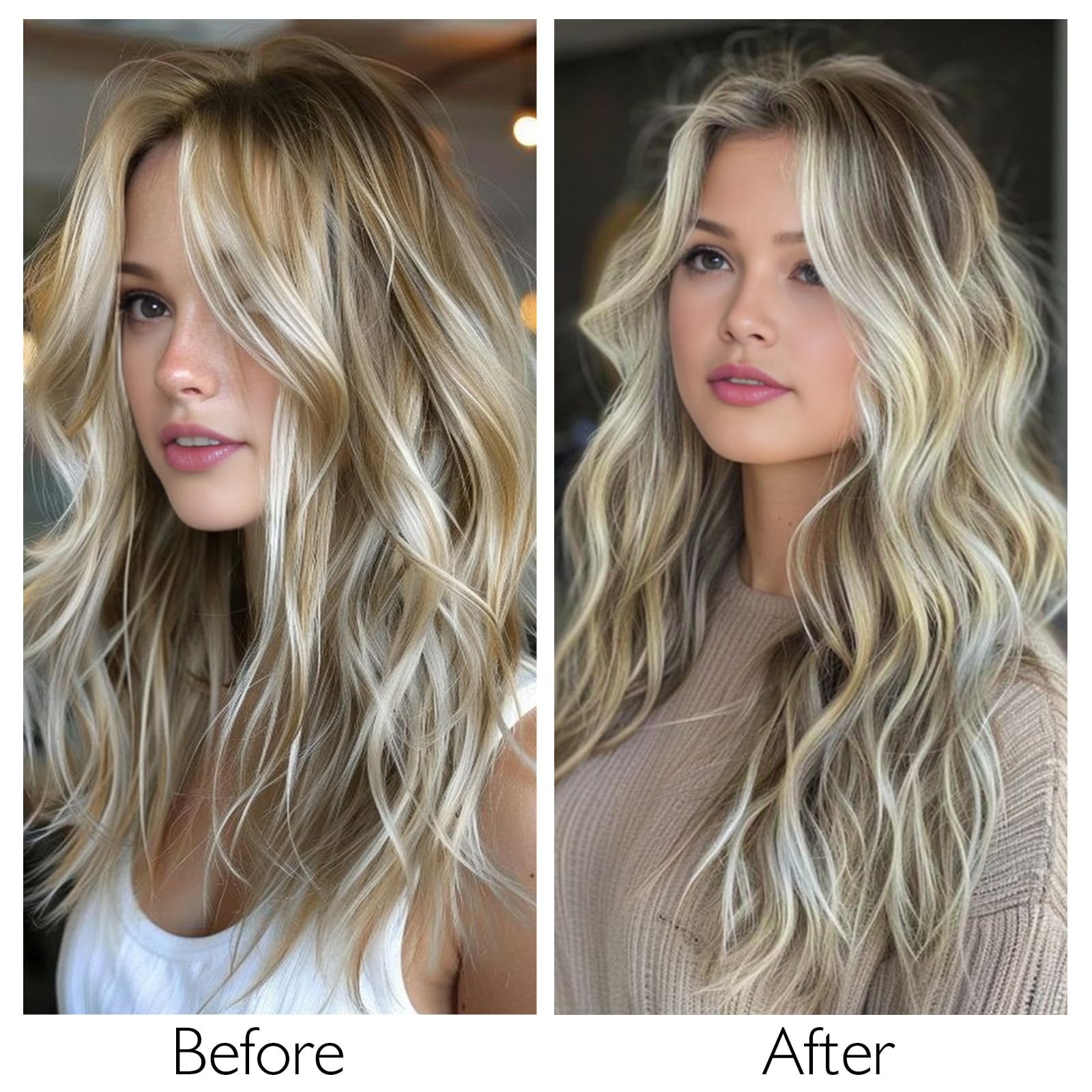 Mixed Blonde Hair Extensions Real Human Hair 18 Inch 20PCS Remy Hair Extensio…