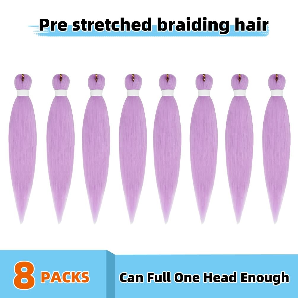 Pre Stretched Braiding Hair 16 Inch 8 Packs Synthetic Braiding Hair Extension…