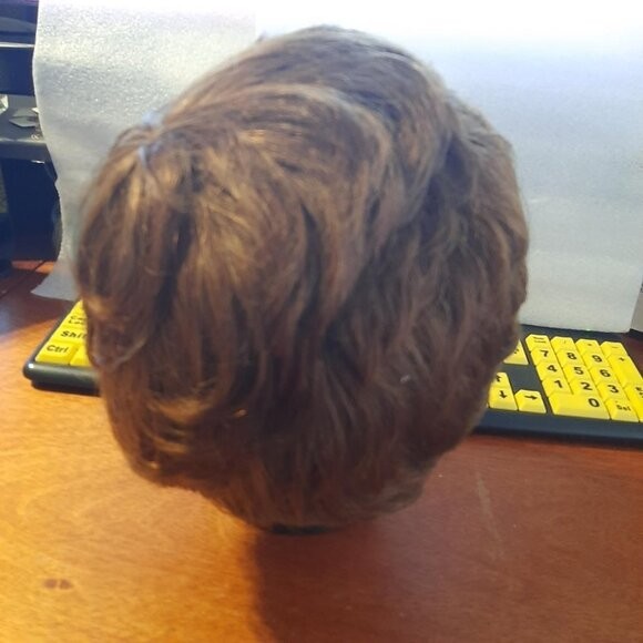 NEW ! Women & Men Short Hair 10×8 Curly Wig Dark Blonde