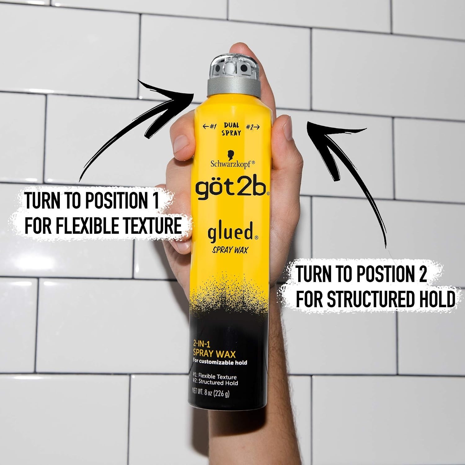 Got2B Glued Spray Wax with 2-in-1 Dual Nozzle, 8 oz