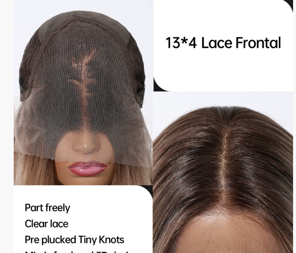 Long Wavy Large Lace Front Cap Rooted Blonde Mix Synthetic Hair Wigs Women Soft