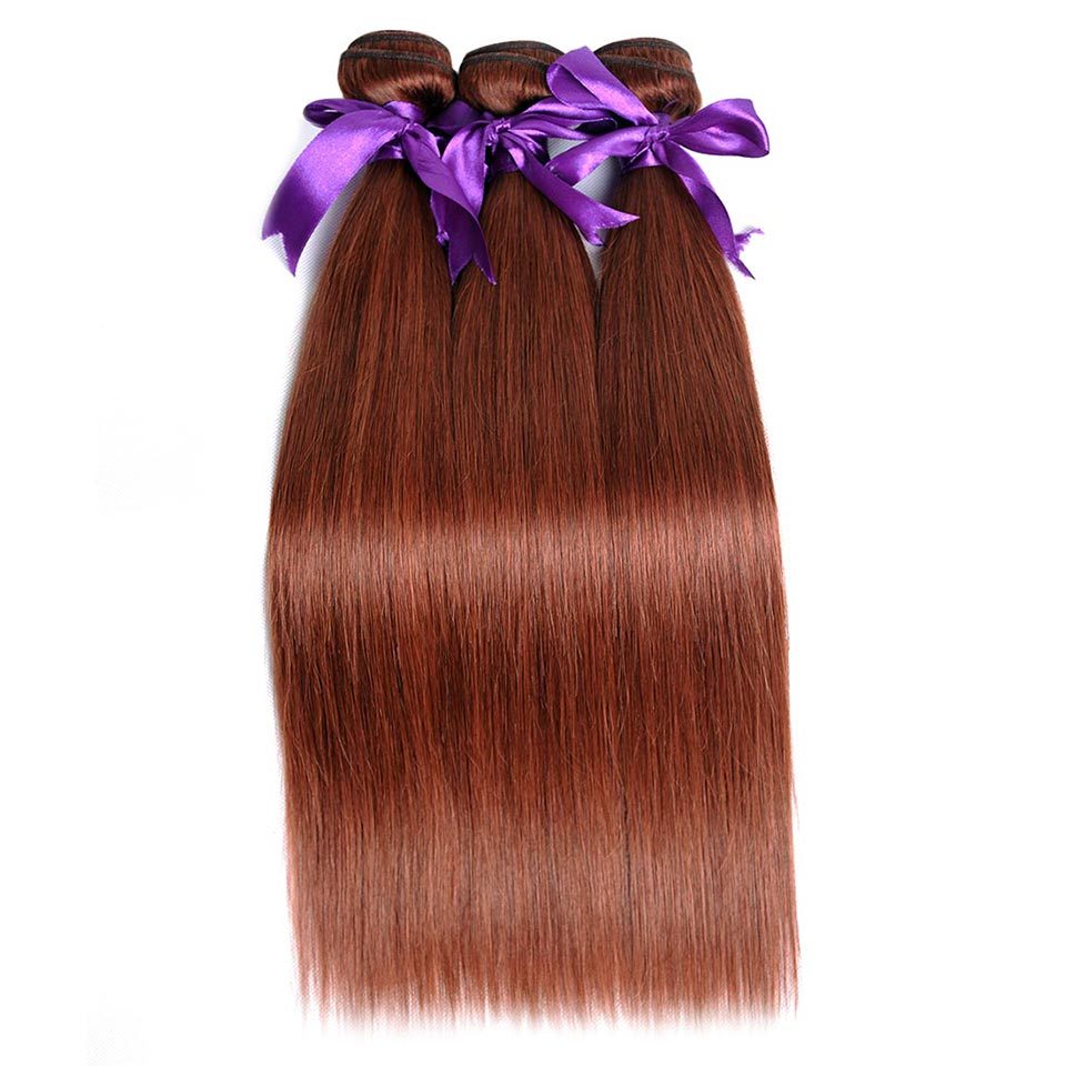 Auburn 33# Straight Body Wave Jerry Curl Curly Bundles Human Hair