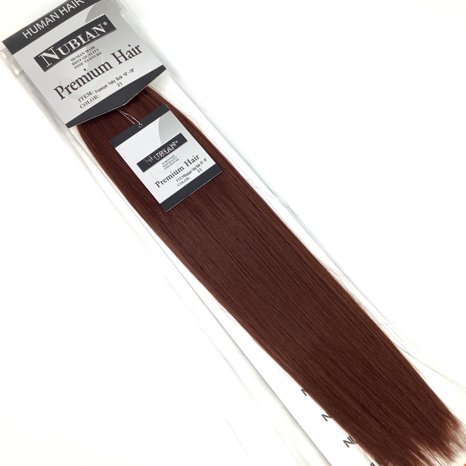 NUBIAN Premium Yaky Bulk Human Hair Extensions 18″ Color 33 Braiding