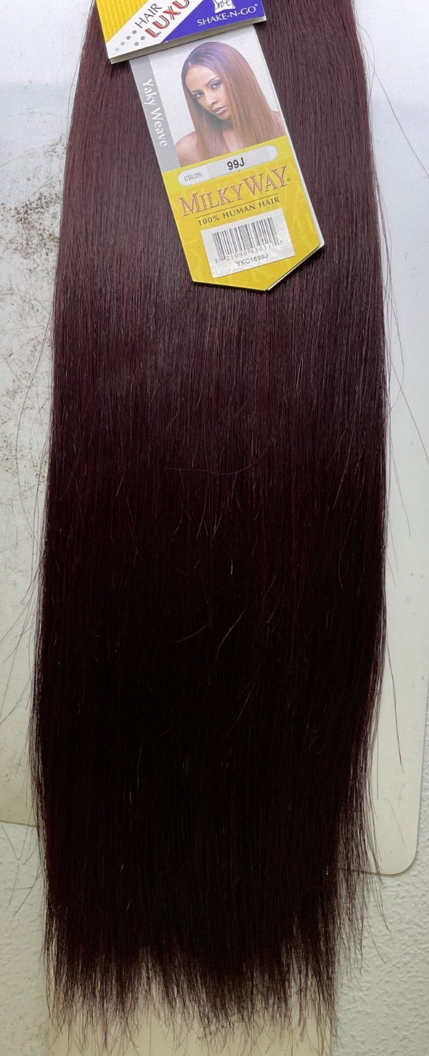 Milky Way 100% Human Hair Yaky Weave 16″ Color: 99J