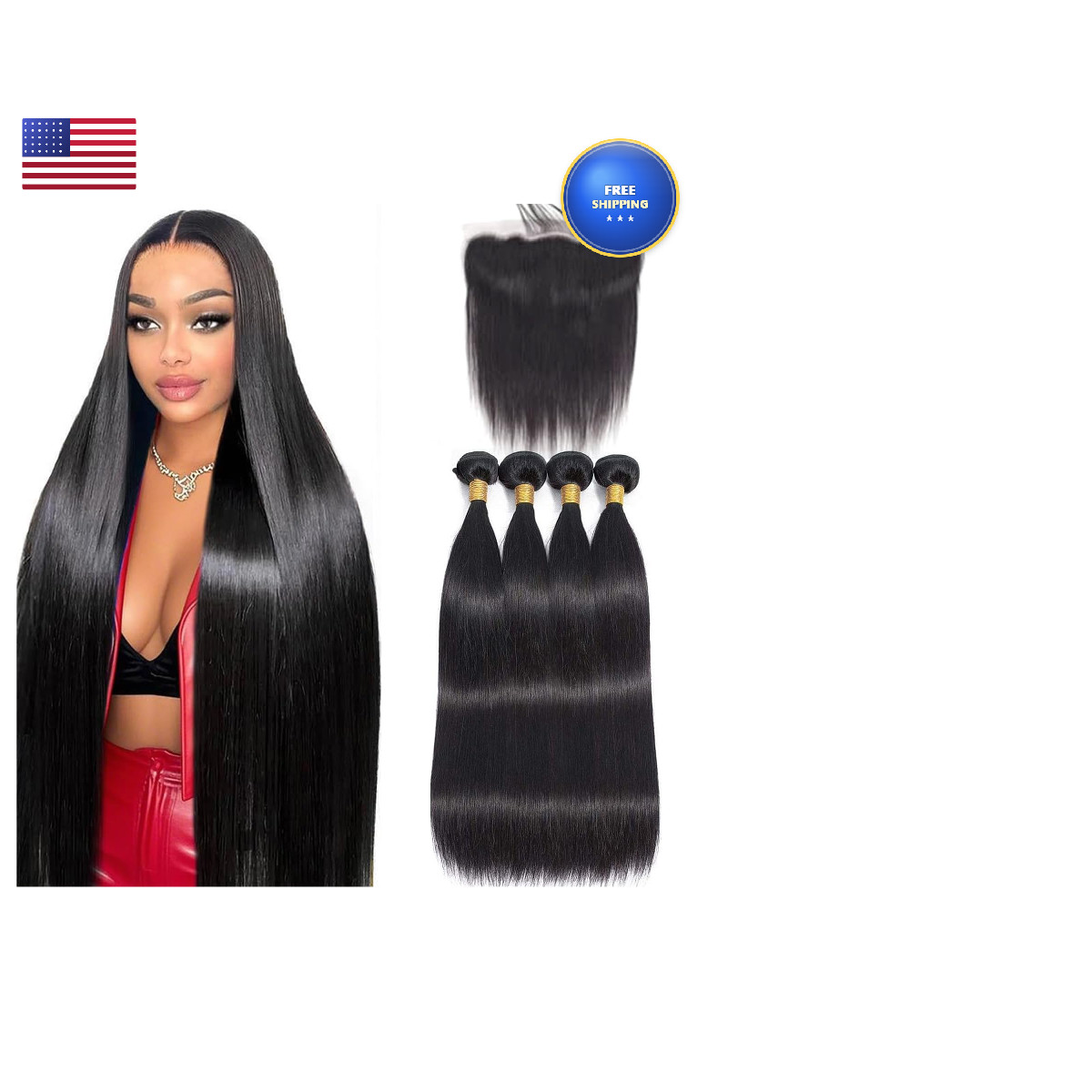 Yifute 16A Straight Bundles Human Hair Closure 12 14 16 1810 Inch 100