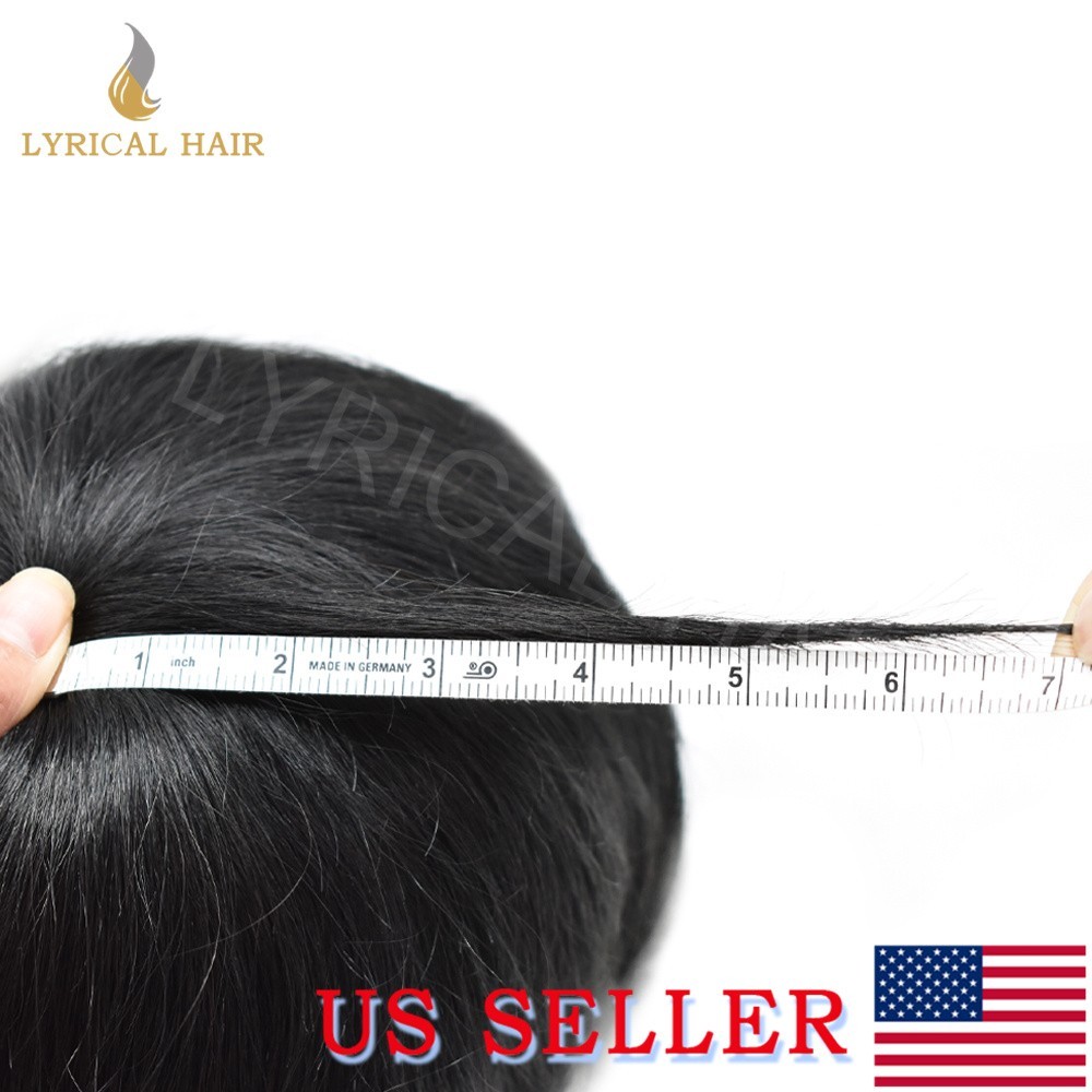 Lace Front Mens Toupee Human Hair Replacement Fine Mono Hairpiece Skin PU System