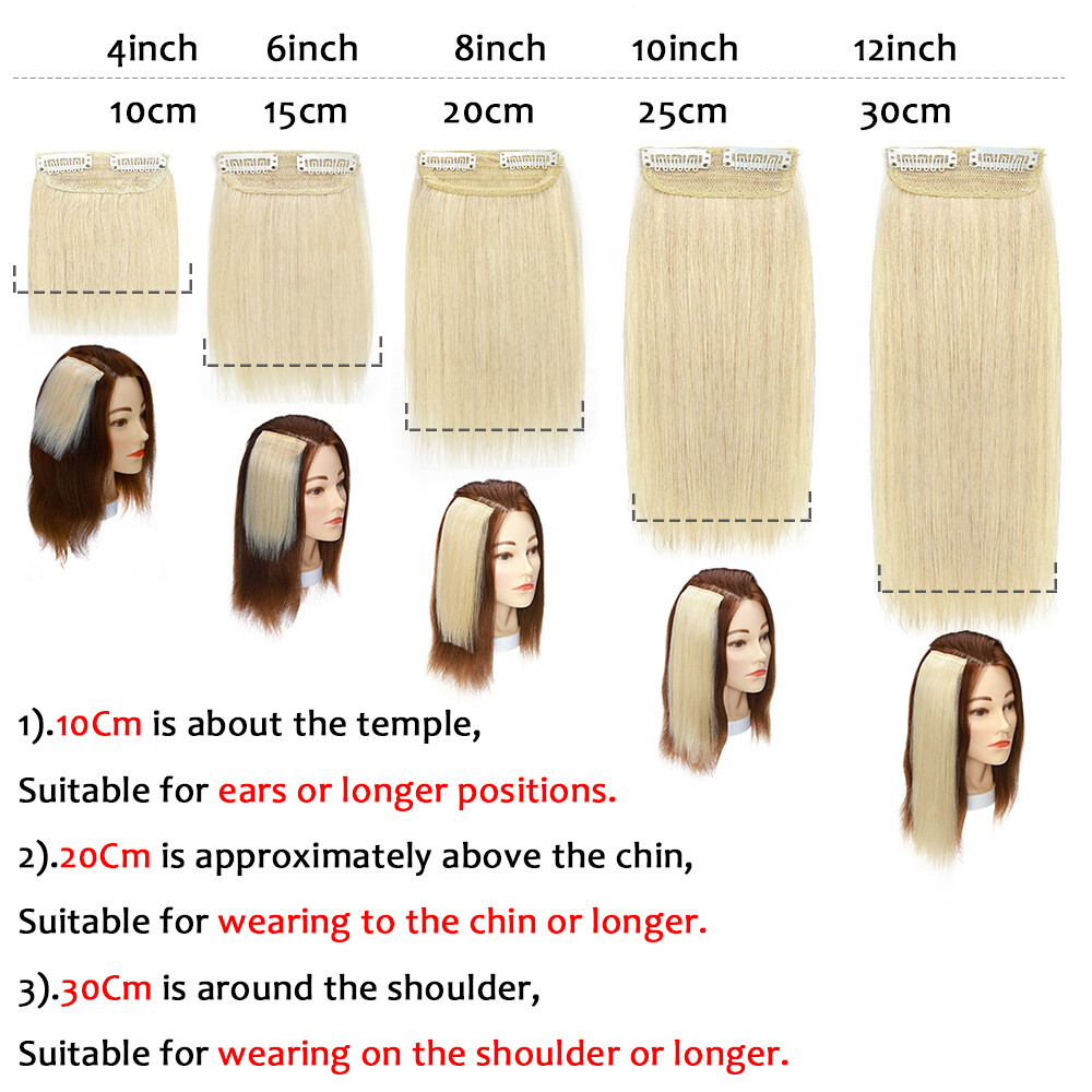 Clip In Side Invisible Patch ONE PIECE 100% Real Human Hair Pads Extensions Weft