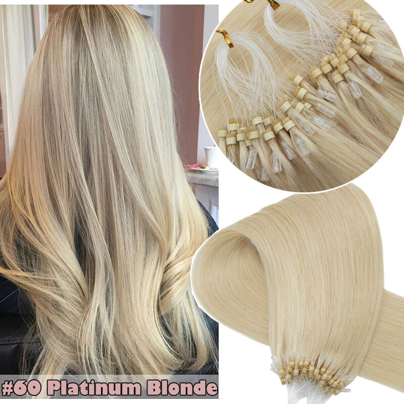 150g Real Thick Micro Ring Human Hair Extensions Loop Microlink Beads Tip #Brown