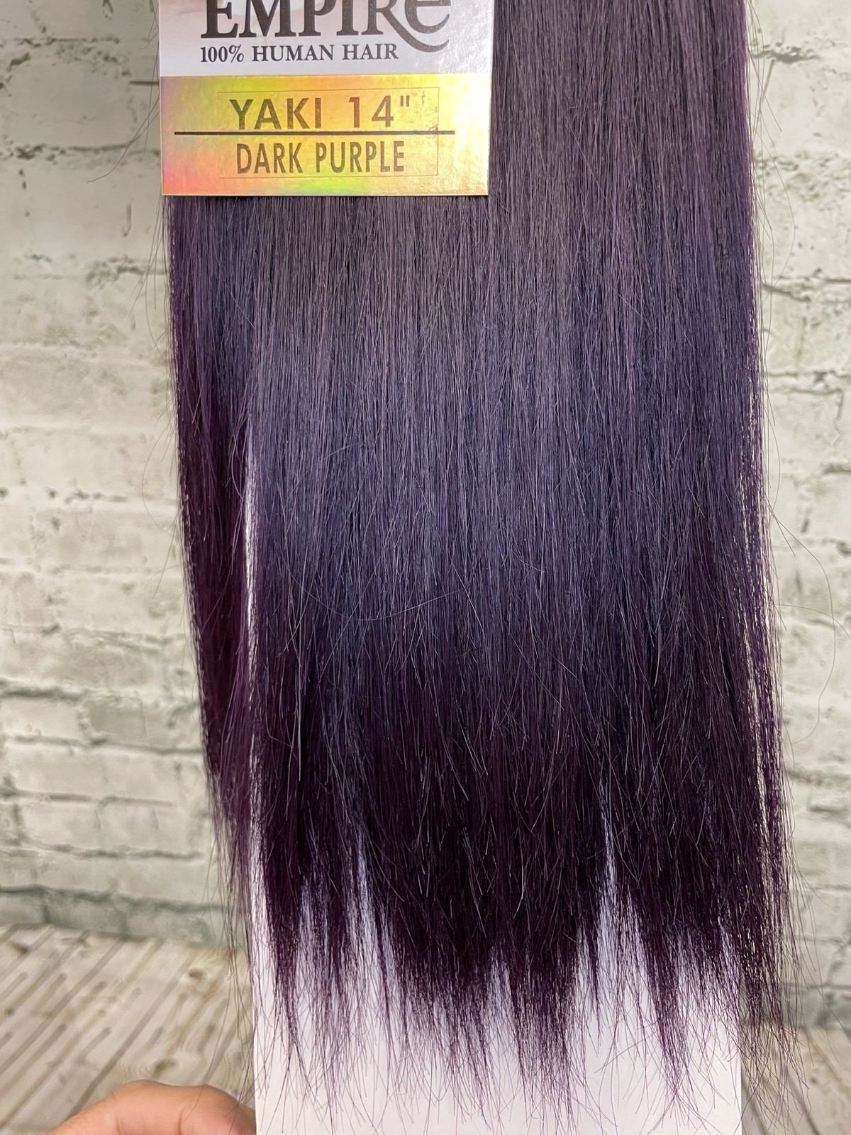 SENSATIONNEL 100% HUMAN HAIR WEAVING – EMPIRE YAKI WVG 14” Dark purple