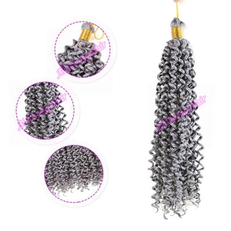 14″ Water Curly Crochet Braiding Hair Curly Synthetic Hair Extensions