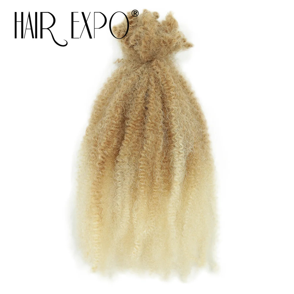 12Inch Ombre Afro Kinky Curly Bulk Synthetic Crochet Braiding Hair Extensions
