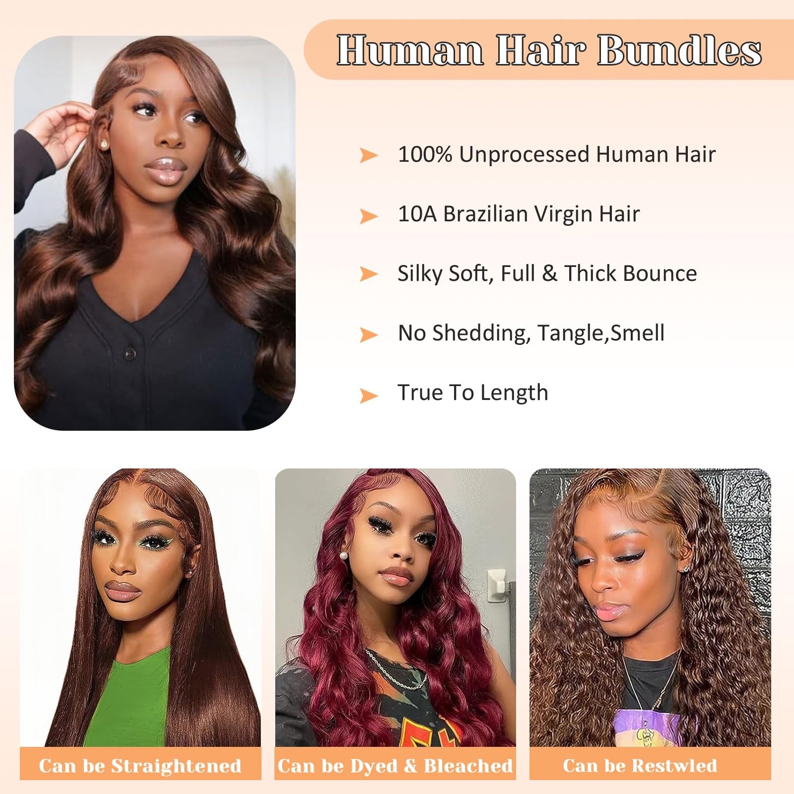 Mootaful 2X6 Hd Lace Closure 4 Brown Body Wave Transparent 2 By 6 Hd Lace
