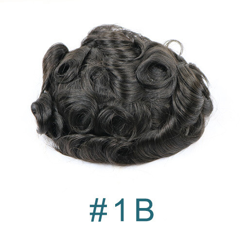 PU with Lace Base Men Toupee Natural Hairline 100% Human Hair System Prosthesis