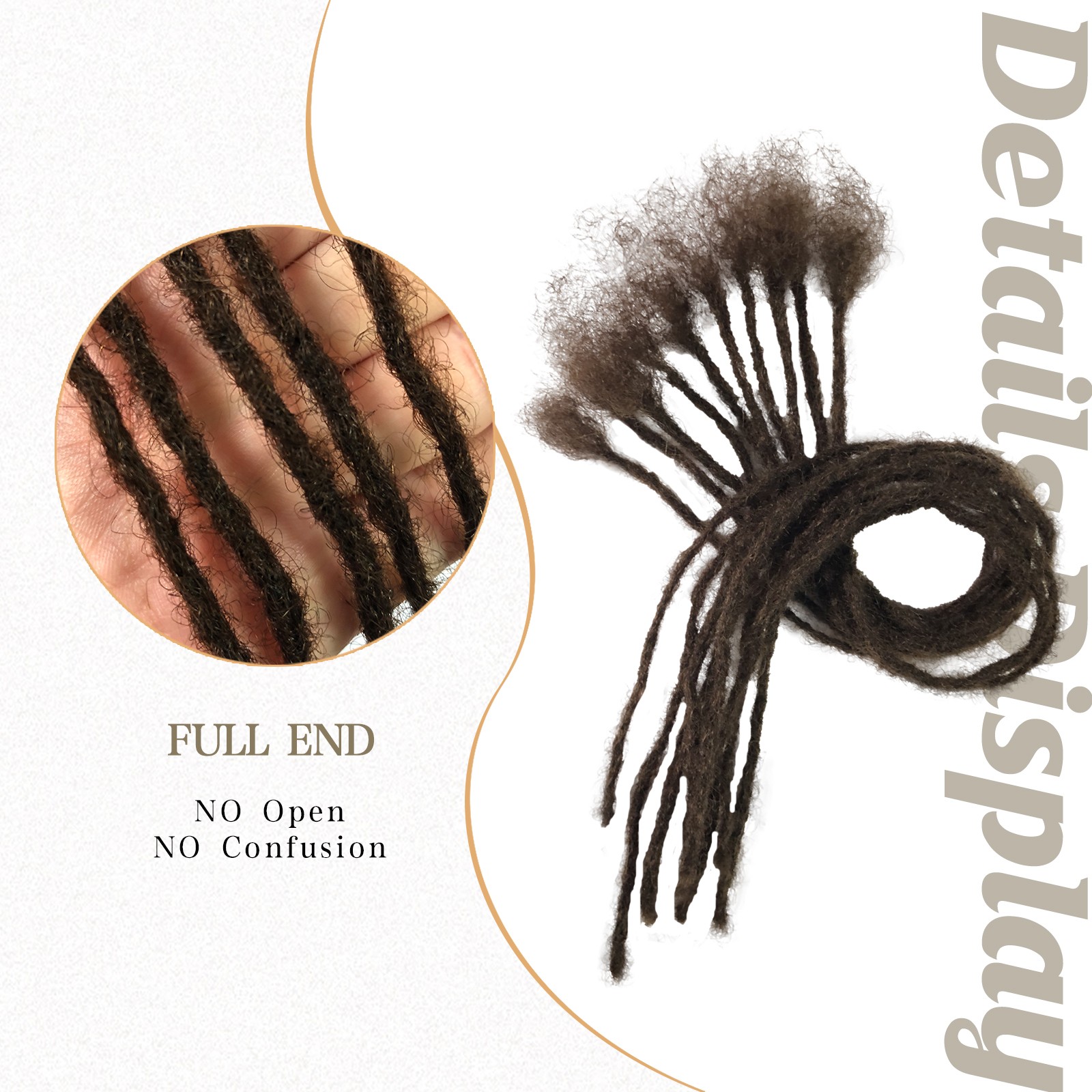 Human Hair Micro Locs Extensions 0.2cm Thin Dreadlocks Sister Locs Dreads 8-24″