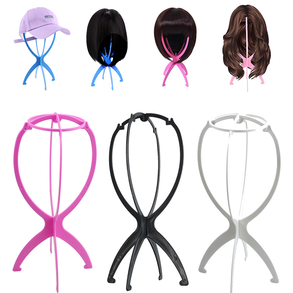 3PCS Wig Display Stand Mannequin Dummy Head Hat Cap Hair Holder Foldable Tools