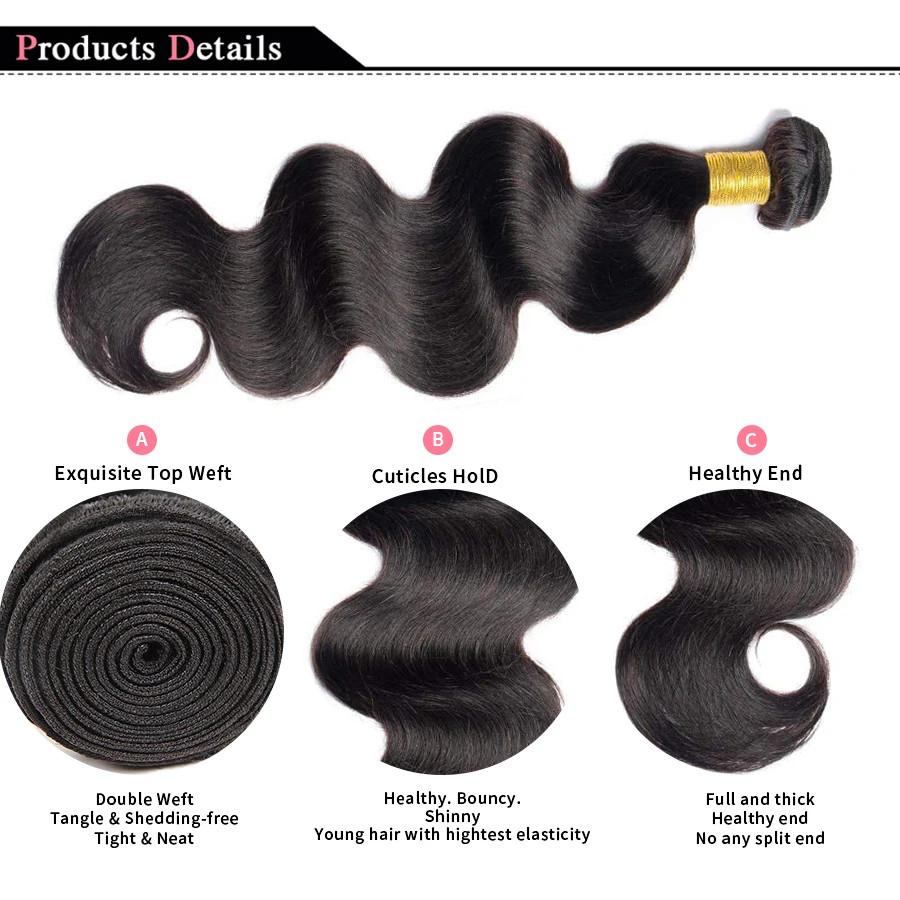 Body Wave Bundles Human Hair Natural Black Brazilian Hair Weave Bundles Human