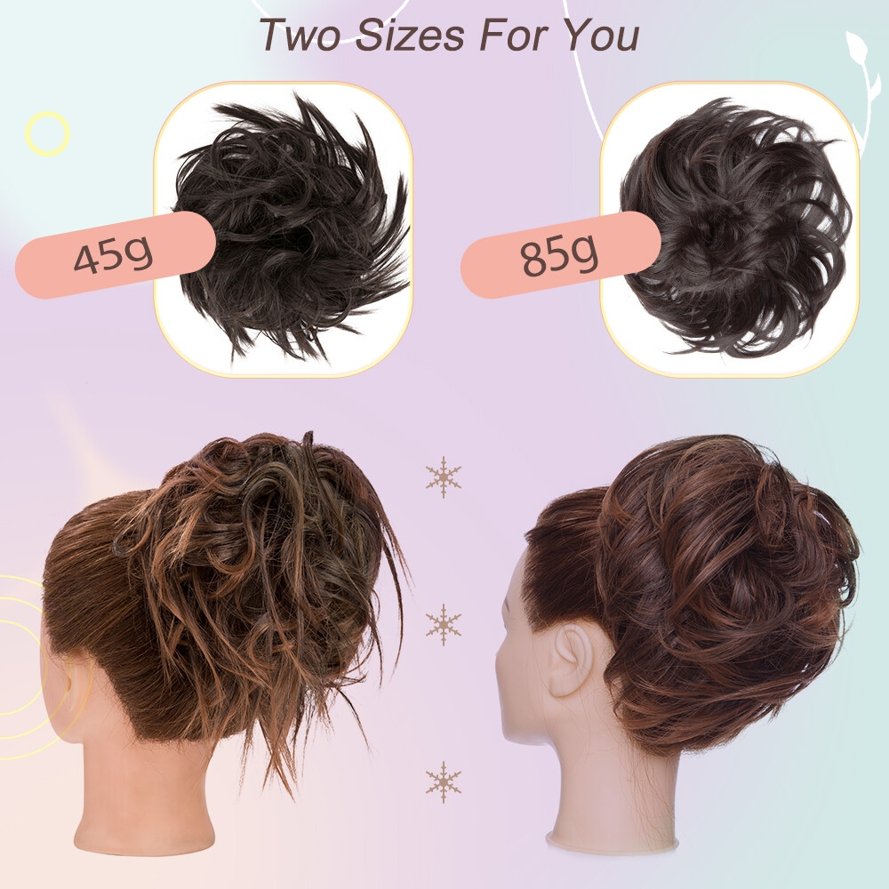 Extra Thick Messy Bun Piece Scrunchie Updo Rose Hair Extensions Natural As Human