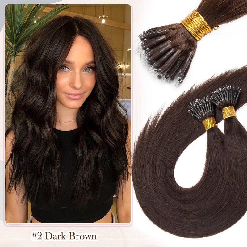 50 100 150 Stands Thick 1G Nano Ring Remy Human Hair Extensions Rings Loop Beads