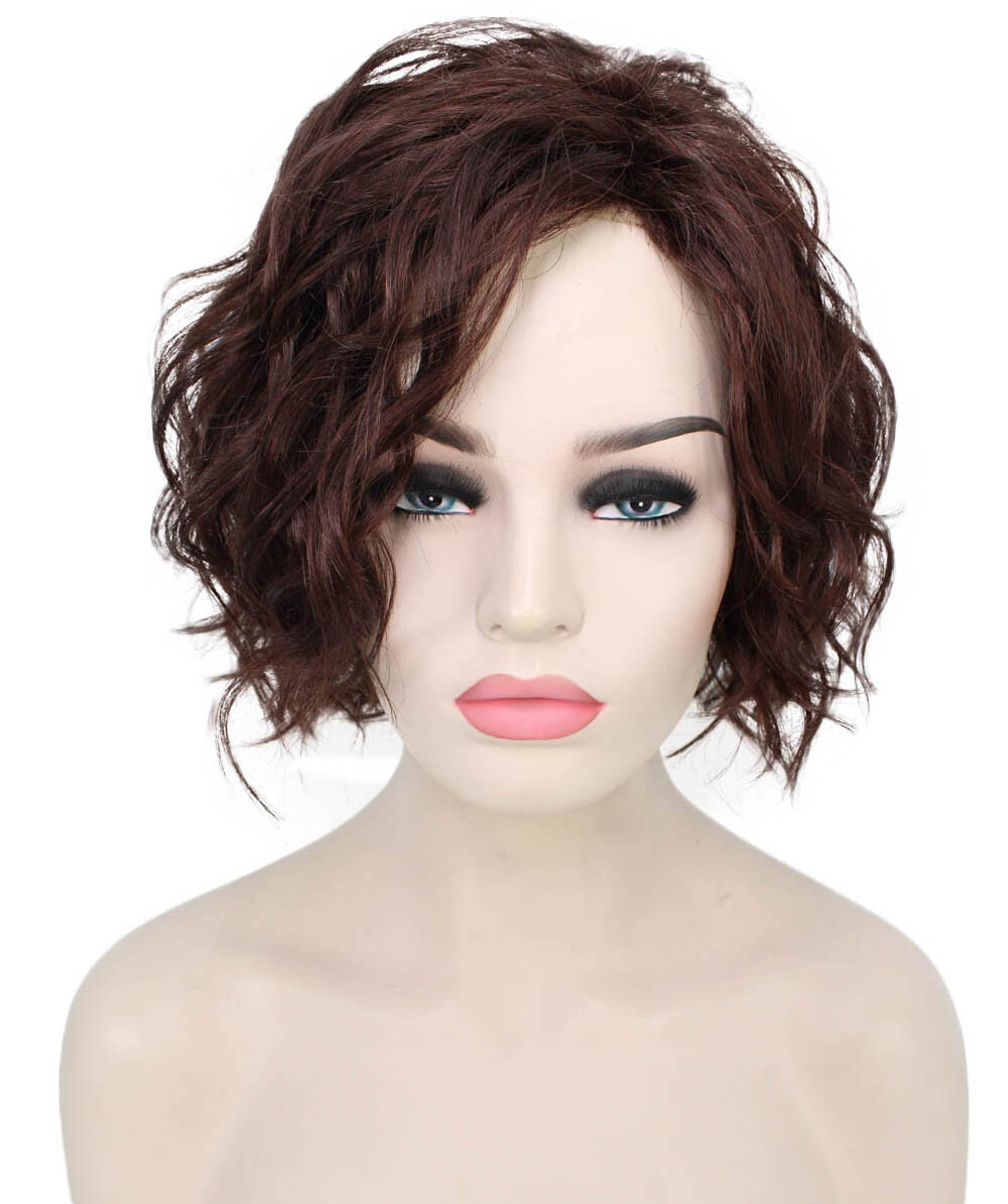 Marlene – Srraight Kanekalon Synthetic Fiber Full Wig, 4-10 in, Dark Auburn