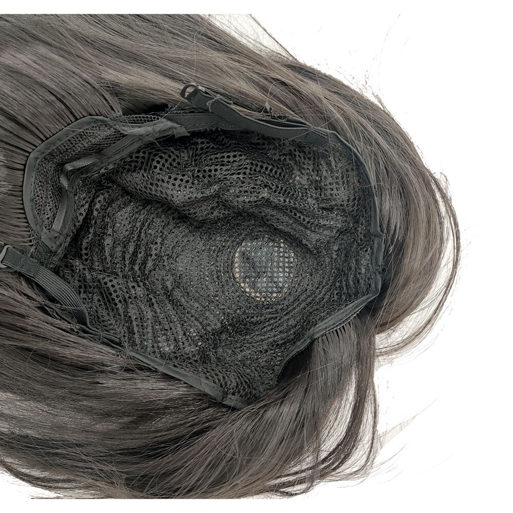 Black Straight Sleek Long Full Hair Wig Side Bangs Cosplay 31 inch Long
