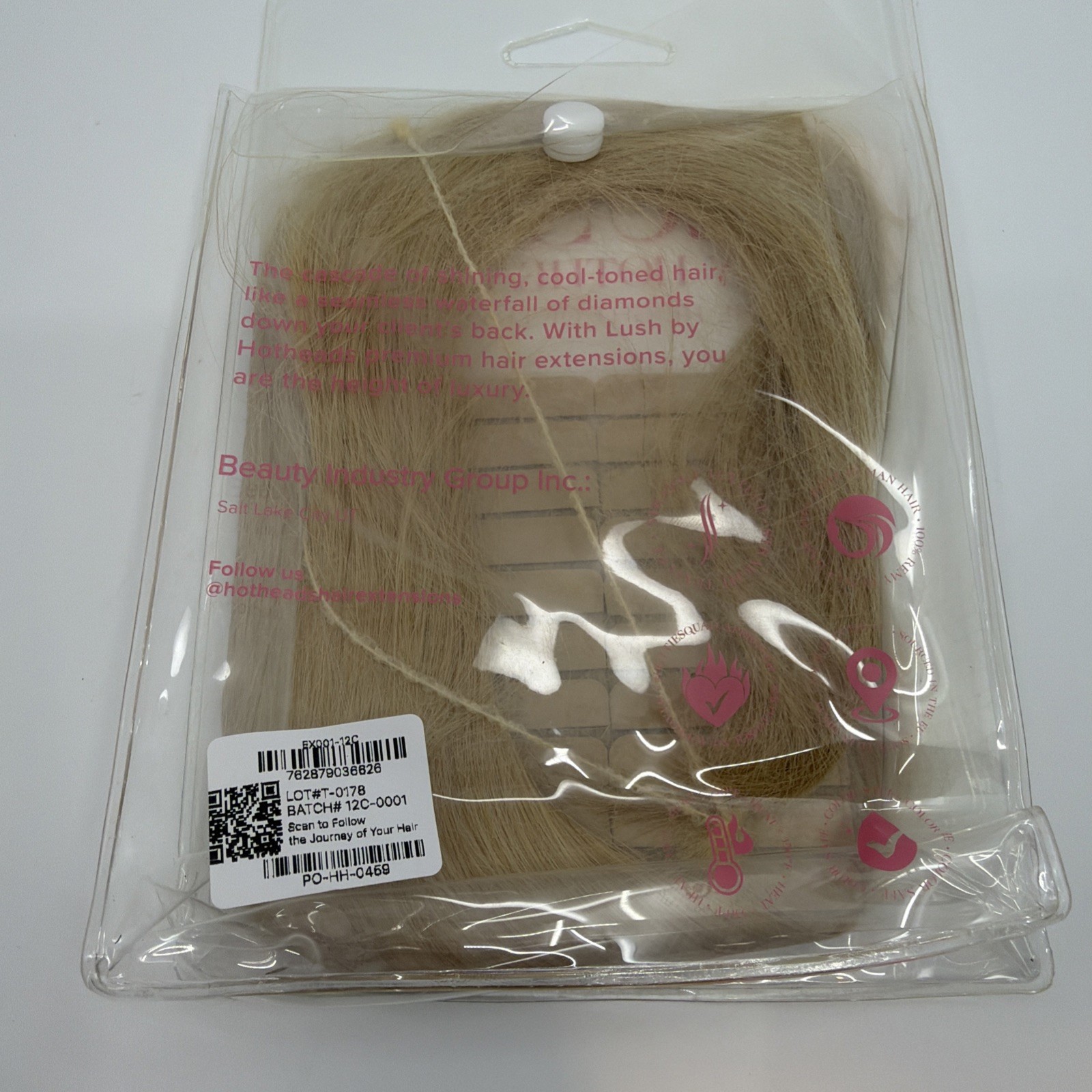 Hotheads Tape-In Extensions LUSH Originals 16” #12C Light Golden Blonde Opal NEW