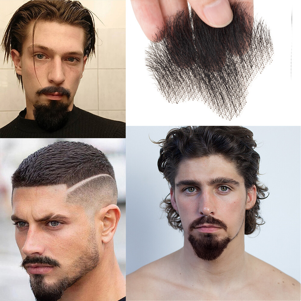 Fake Beard Hand Made Mustache 100% Human Hair Face Beard and Mustache for Adults