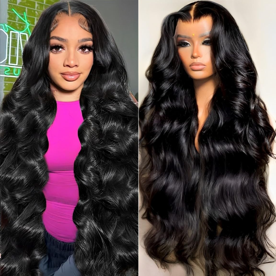 30 Inch 13×6 Lace Front Wigs Human Hair 200 Density Body Wave HD Lace Front W…