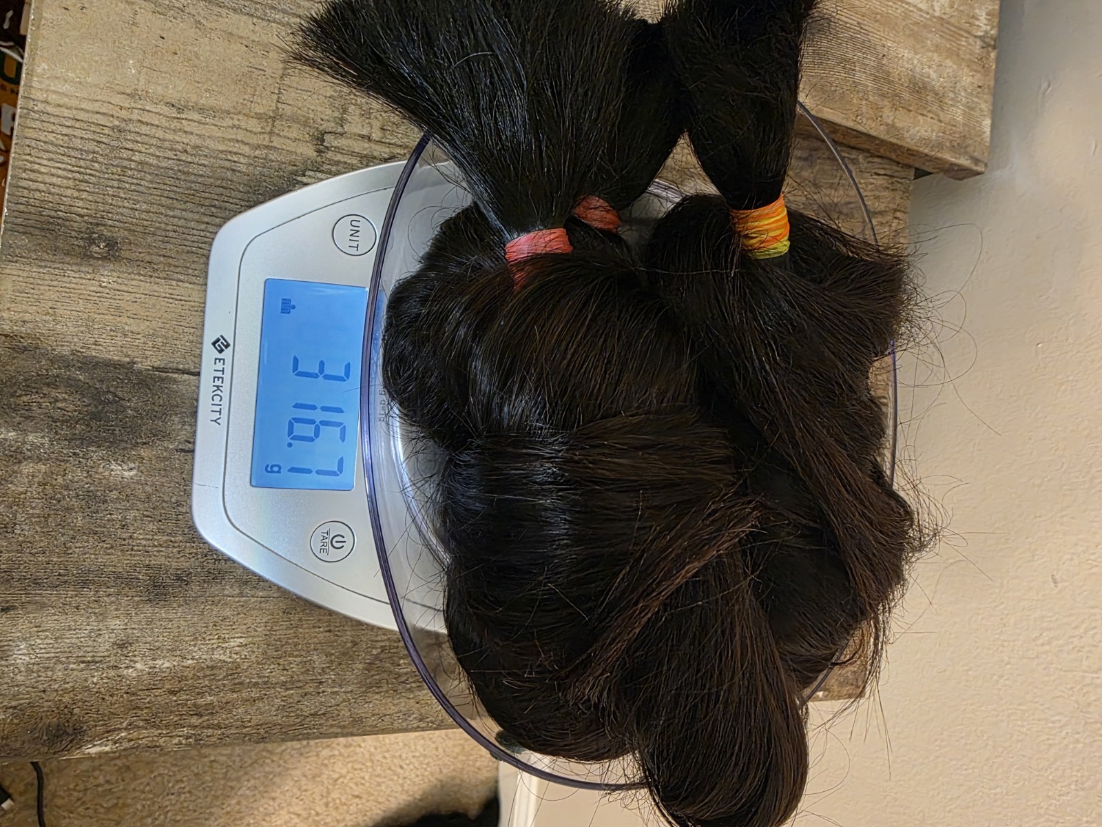 Black Human Hair ponytail Straight Hair 38-40 inches 3pcs 100-110 grams each