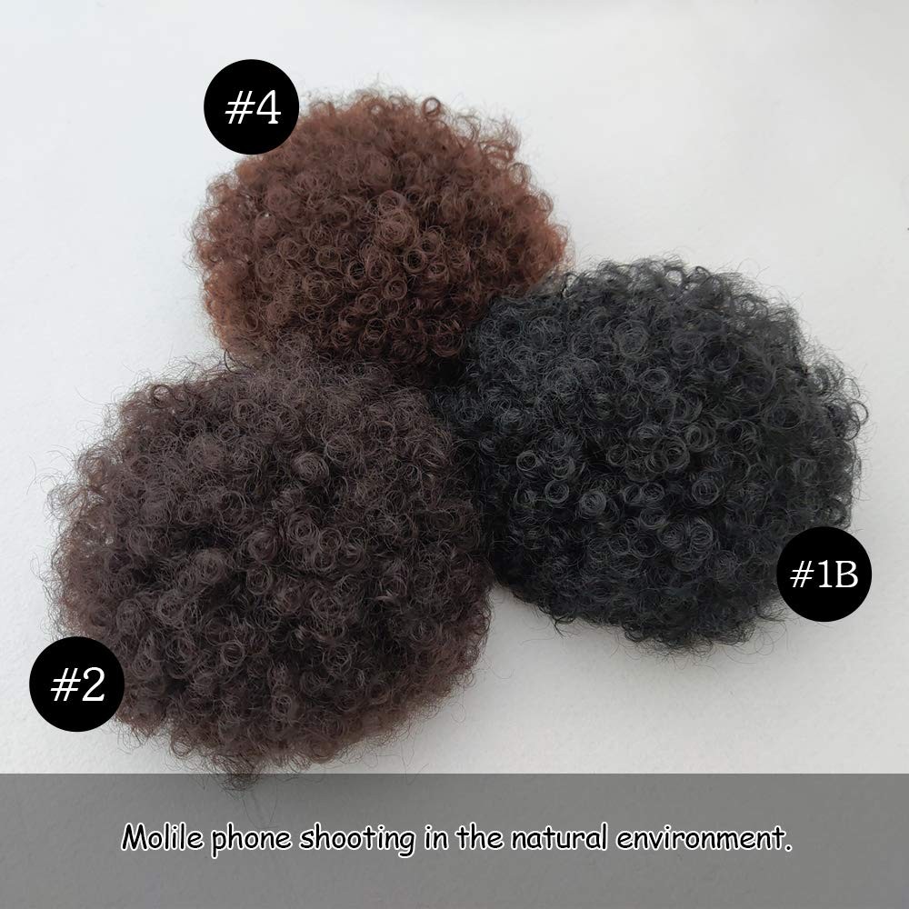 Afro Puff Drawstring Ponytail Kinky Curly Bun Hair Synthetic 1B 65g 6 Inch – 9