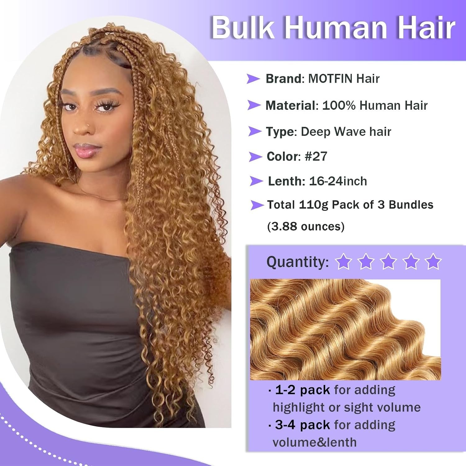 Human Braiding Hair for Boho Braids Human Hair 110