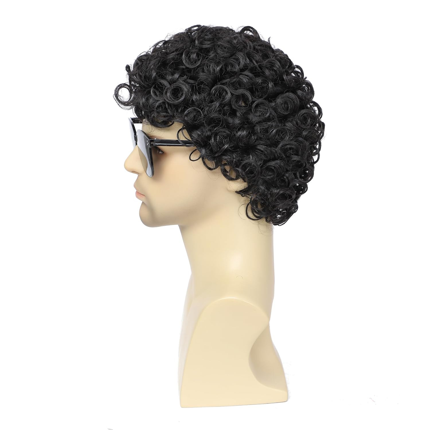 Adequate Men’S Black Afro Wig, 70S 80S Disco Costume Wig, Retro Curly Wig for Ha